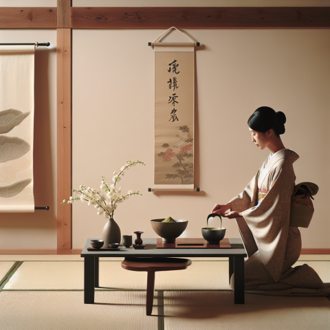 This GPT prompt intends to generate descriptive text, creating a detailed picture of a tranquil scene of a traditional Japanese tea ceremony. It covers aspects like the minimalistic room setting, the attire of the host, and the process of matcha tea preparation. Ideally, it should yield a vivid, serene, and immersive illustration of the scene.